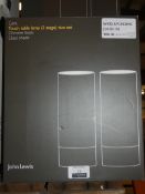 Lot to Contain 3 Boxed John Lewis and Partners Cara Twin Pack Touch Control Lamp Sets Combined