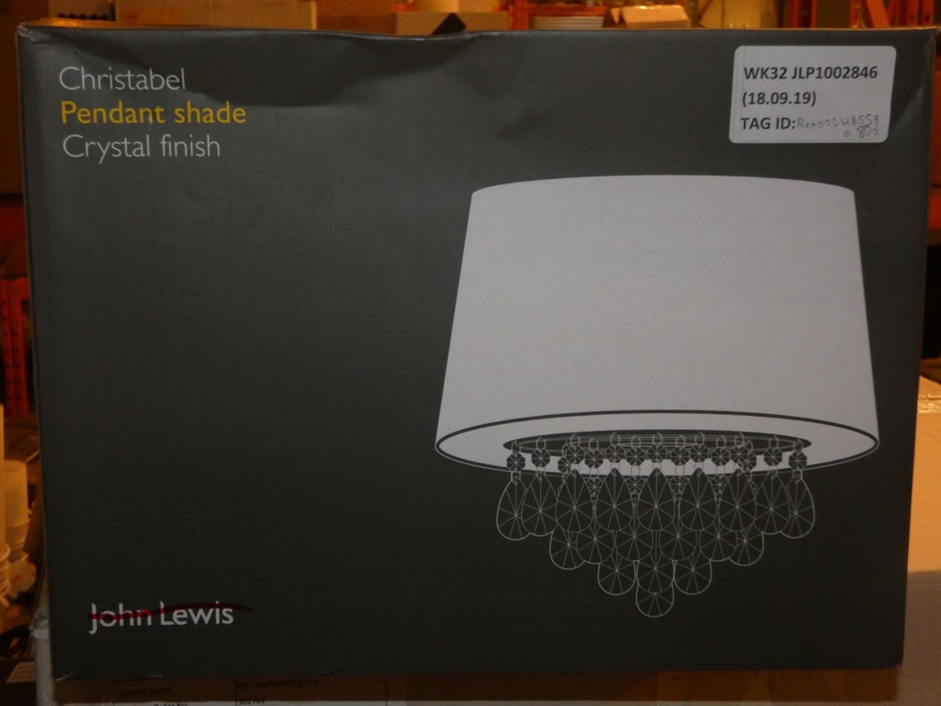 Boxed John Lewis And Partners Christabel Crystal Finish Pendant Shade RRP £80 (RET00248559) (