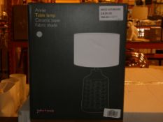 Boxed John Lewis And Partners Ceramic Base Fabric Shade Table Lamp RRP £40 (2738170) (Public Viewing