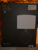 Boxed John Lewis And Partners Ebony Ceramic Base Fabric Shade Table Lamp RRP £55 (RET00420101) (