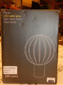 Boxed John Lewis And Partners Marlo LED Satin Brass Glass Shade Table Lamp RRP £85 (2730863) (Public