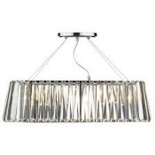 Boxed Dar Lighting Company Cecilia 3 Light Polished Chrome Finish Crystal Bar Ceiling Light RRP £195