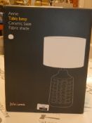 Boxed John Lewis And Partners Annie Ceramic Base Fabric Shade Table Lamp RRP £45 (2690613) (Public