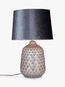 Boxed John Lewis and Partners Natalie Ceramic Base Velvet Shade Table Lamp RRP £110 (2702637) (