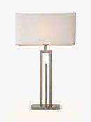 Boxed John Lewis And Partners Amari Chrome Finish Base Silk Shade Table Lamp RRP £175 (