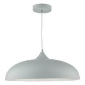 Boxed Dar Kaelan 1 Light Soft Matt Grey Pendant Ceiling Light RRP £50 (11058) (Public Viewing and