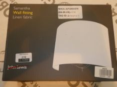 Boxed John Lewis and Partners Linen Fabric Wall Light RRP £45 (RET00256157) (Public Viewing and