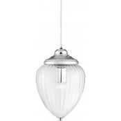 Boxed Search Light Clear Ribbed Glass Shade Pendant Ceiling Light RRP £70 (Public Viewing and