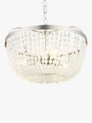 Boxed John Lewis And Partners Sennen Brushed Nickel Blue Acrylic Bead Ceiling Light RRP £150 (