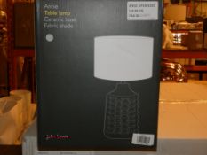 Boxed John Lewis And Partners Ceramic Base Fabric Shade Table Lamp RRP £40 (2738170) (Public Viewing