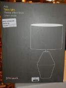 Boxed John Lewis And Partners Ada Marble Effect Finish Linen Shade Table Lamp RRP £95 (