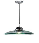 Boxed Dar Lighting Hemisphere 1 Light Polished Chrome Clear Glass Pendant Light RRP £150 (Public