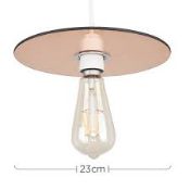 Lot to Contain 2 Titan Amber Glass Circular Pendant Lights Combined RRP £50 (12725) (Public
