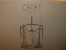 Boxed John Lewis and Partners Croft Collection Leighton Antique Brass Finish Bubble Glass Ceiling