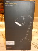 Boxed John Lewis and Partners Chelsea Pewter Plated Touch Control Lamp RRP £45 (RET00568255) (Public