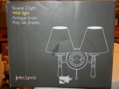 Lot To Contain 2 Boxed John Lewis And Partners Sloane 2 Light Antique Brass Wall Light Combined