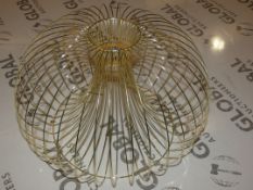 Boxed Satin Brass Wire Ceiling Light Pendant RRP £45 (12725) (Public Viewing and Appraisals