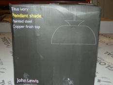 Boxed John Lewis and Partners Titus Ivory Pendant Shade RRP £35 (2733801) (Public Viewing and