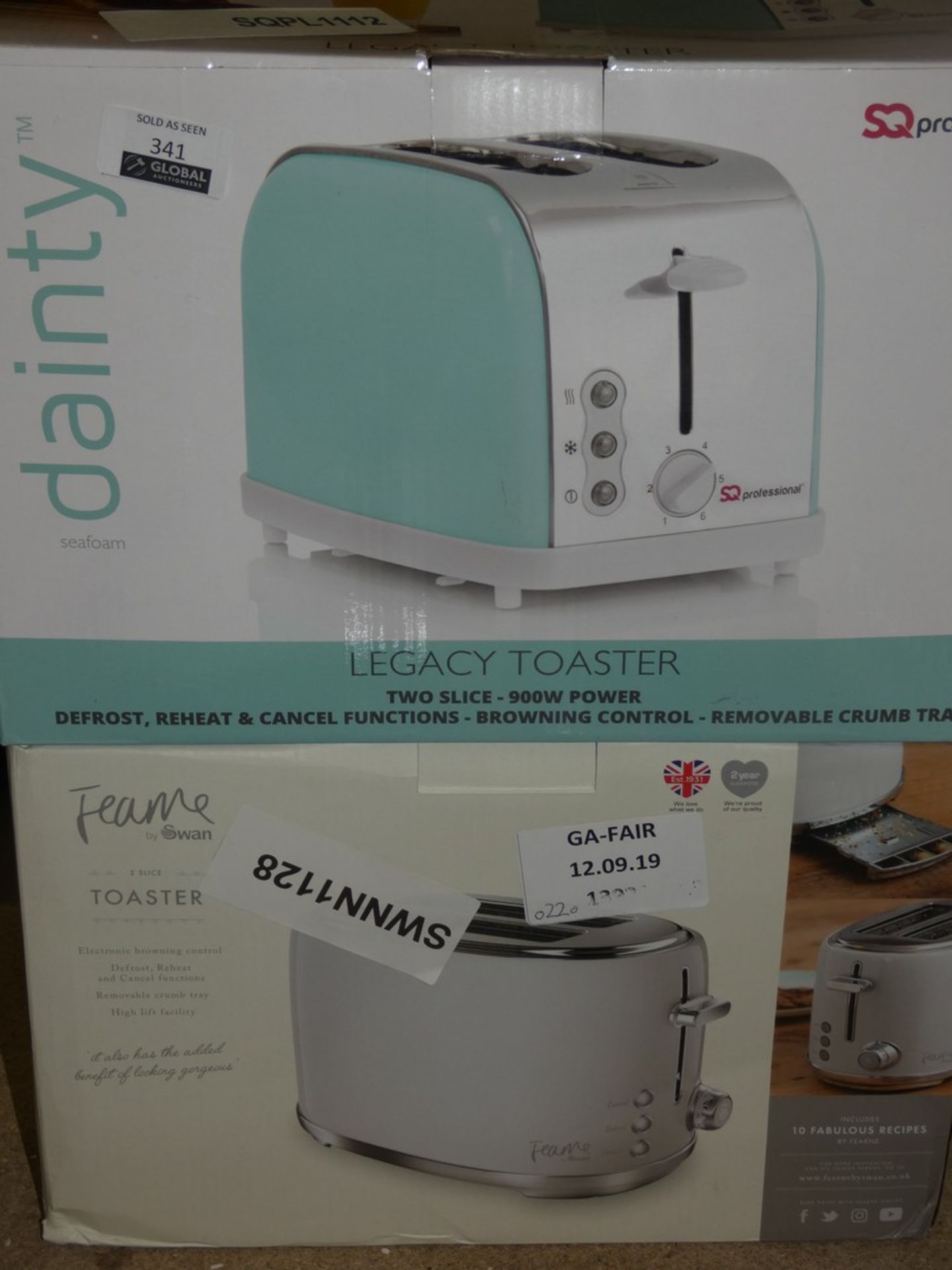 Boxed Legacy and Fabulous 2 Slice Toasters By SK Professional and Swan RRP £25 - 330 Each (14538) (