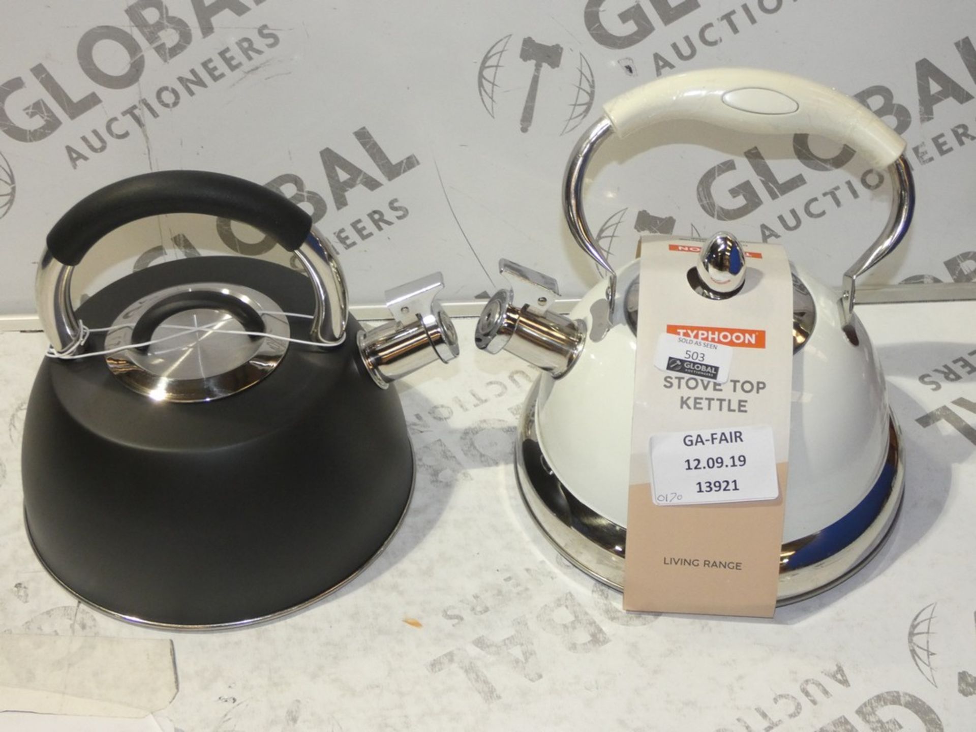 Boxed Assorted Typhoon Stovetop Kettles And Vonchef Stovetop Kettles RRP £20 Each (13921) (Public