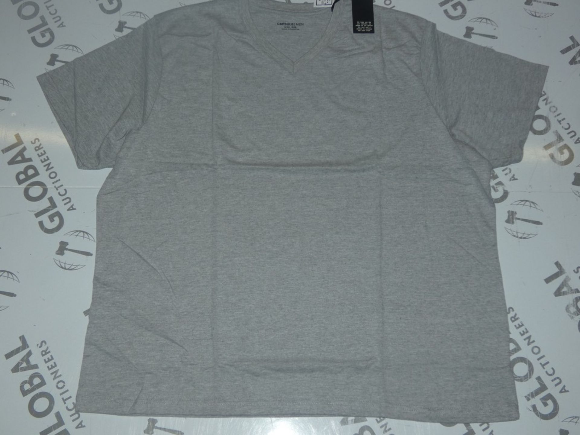 Lot to Contain 10 Brand New Capsule Men Grey V Neck Gents Designer T-Shirts Combined RRP £250