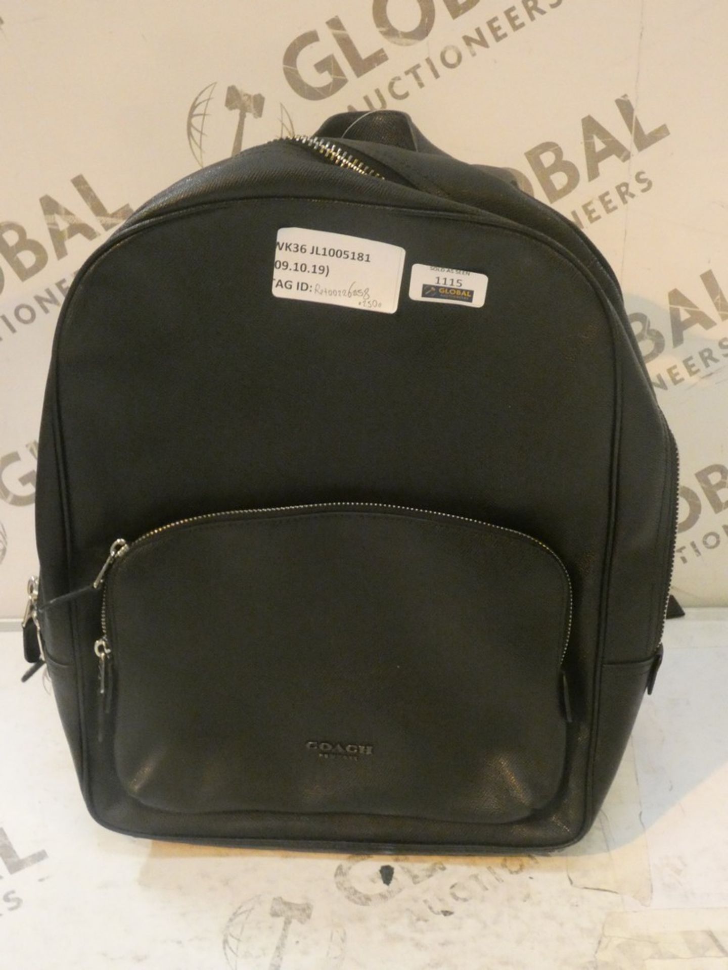 Coach New York Black Leather Backpack RRP £250 (RET00226258) (Public Viewing or Appraisals