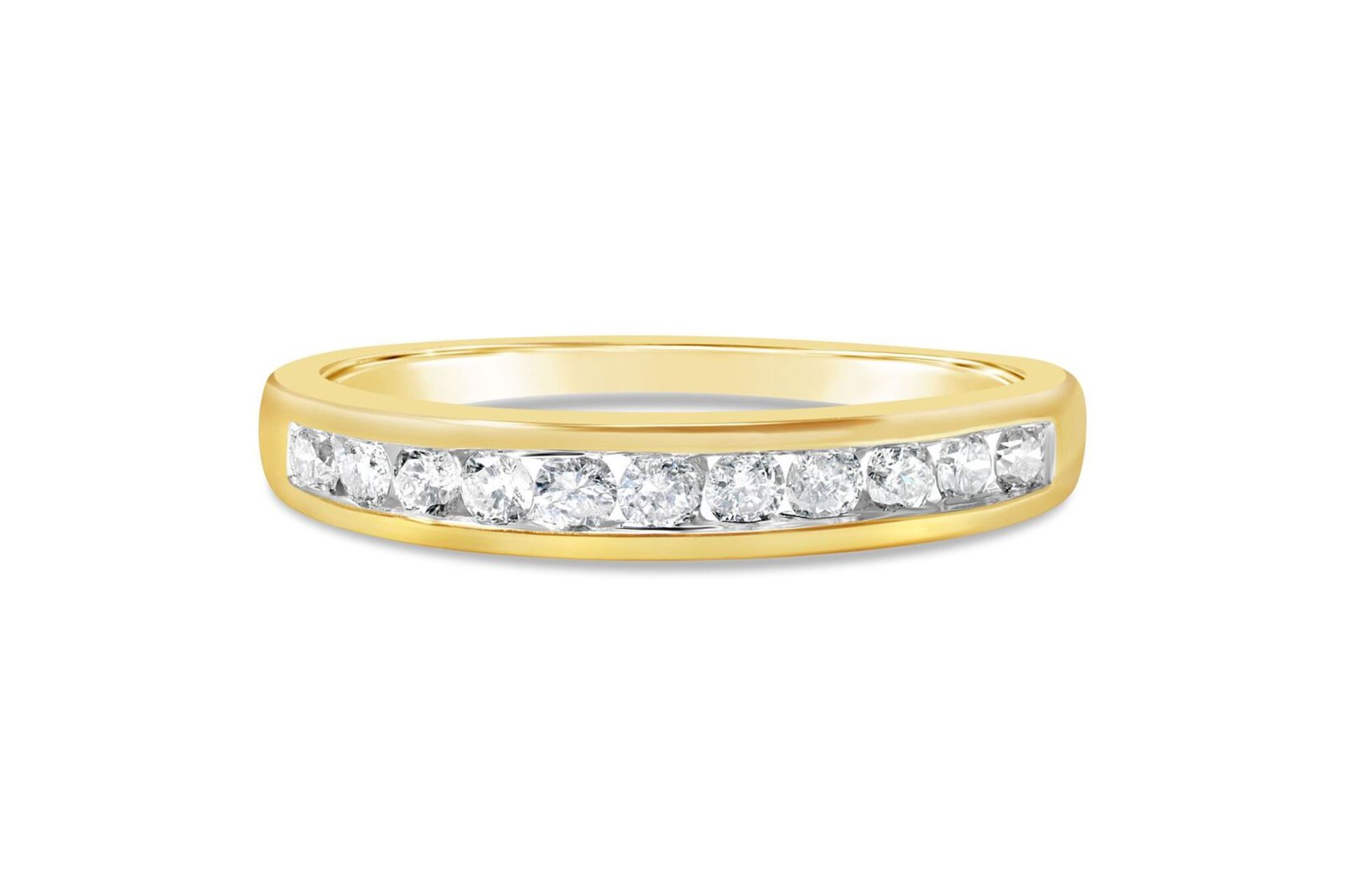 Diamond Channel Eternity Ring, 9ct Yellow Gold RRP £849 Weight 1.58g, Diamond Weight 0.25ct, - Image 2 of 2