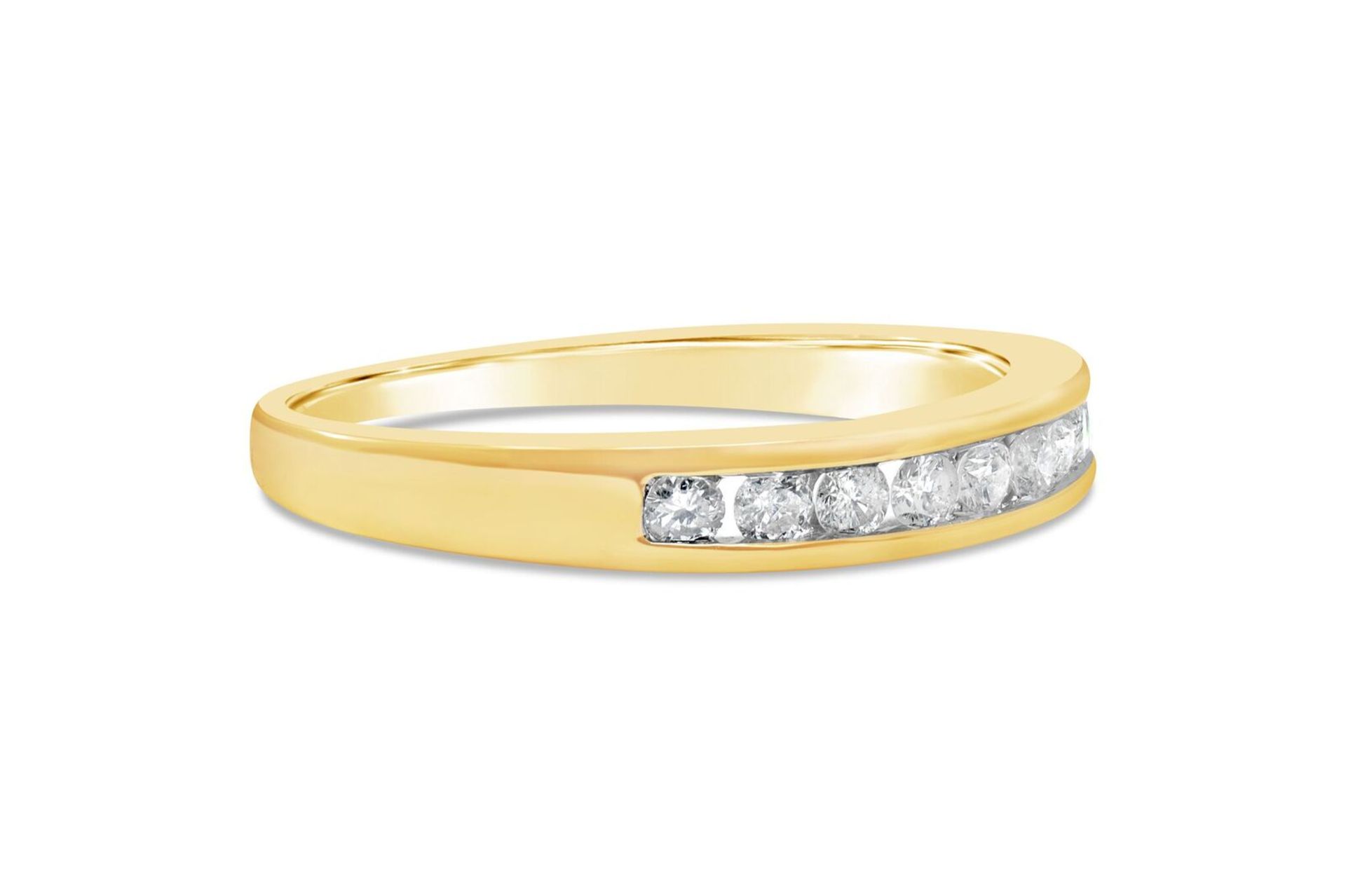 Diamond Channel Eternity Ring, 9ct Yellow Gold RRP £849 Weight 1.58g, Diamond Weight 0.25ct,