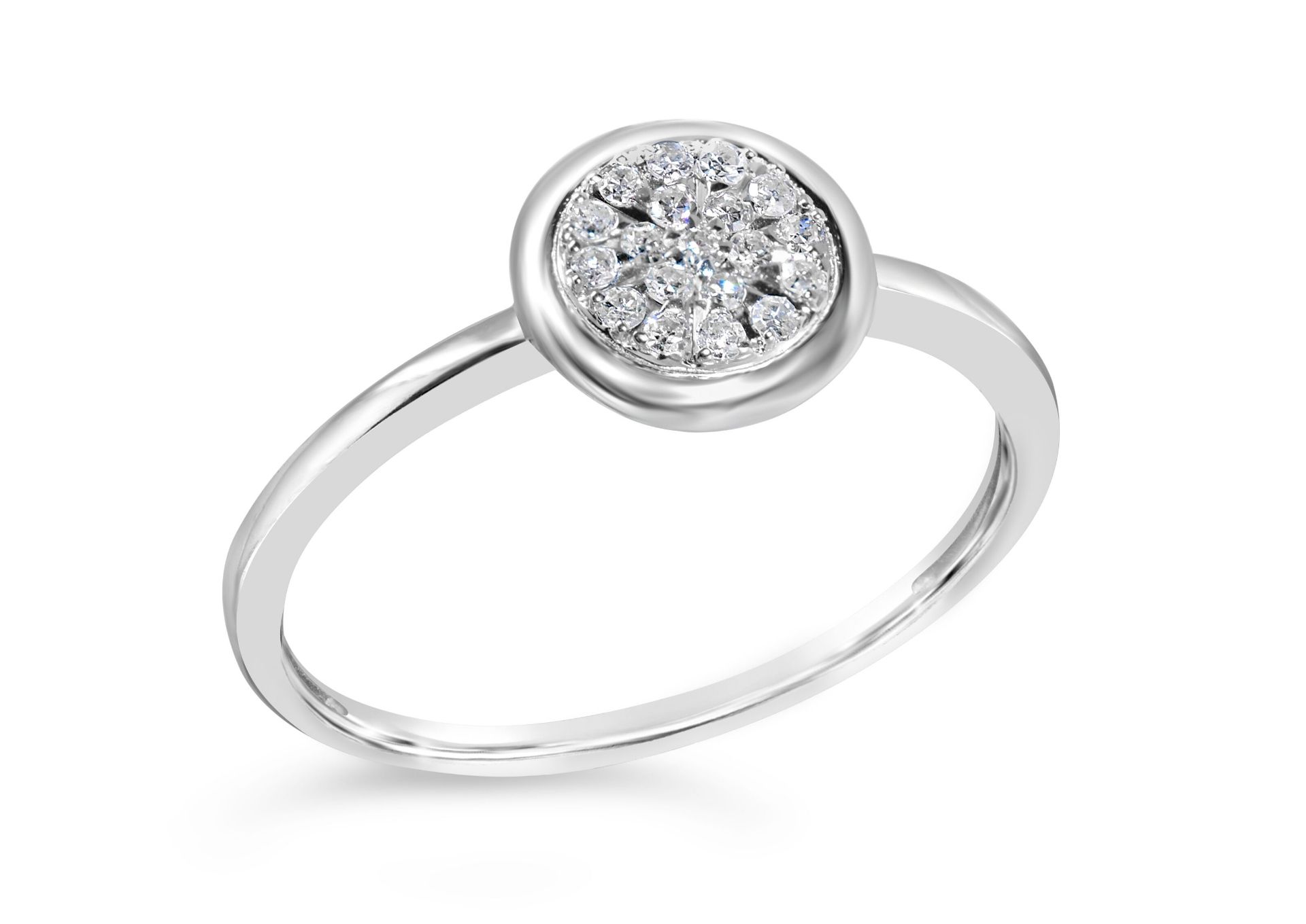 2 Carat Look Cluster Ring, 14ct White Gold RRP £699 Weight 1.7g, Diamond Weight 0.09ct, Colour H, - Image 3 of 3