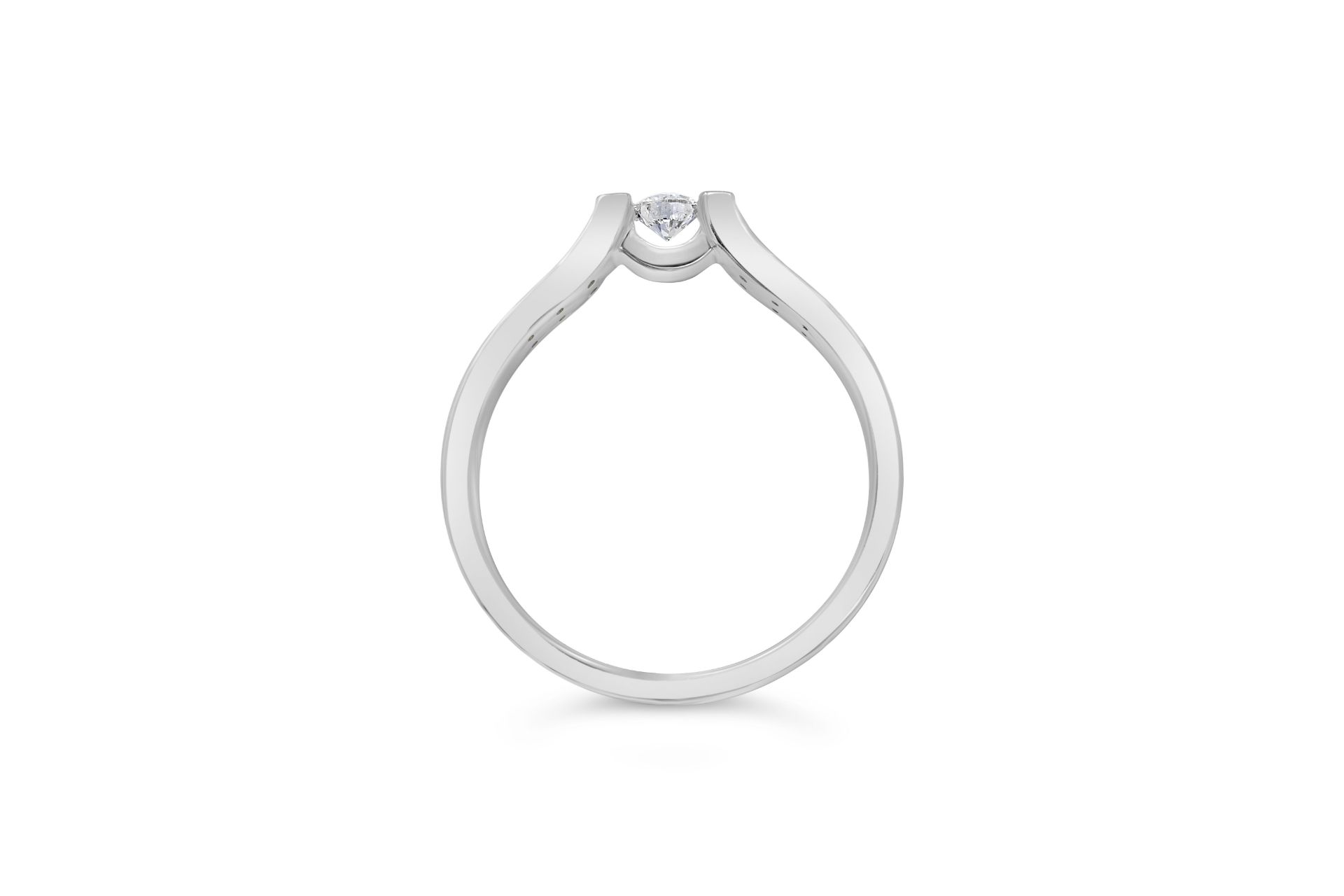 Solitaire Ring With Stone Set Shoulders, 14ct White Gold, RRP £1,299 Weight 3.29g, Diamond Weight - Image 2 of 2
