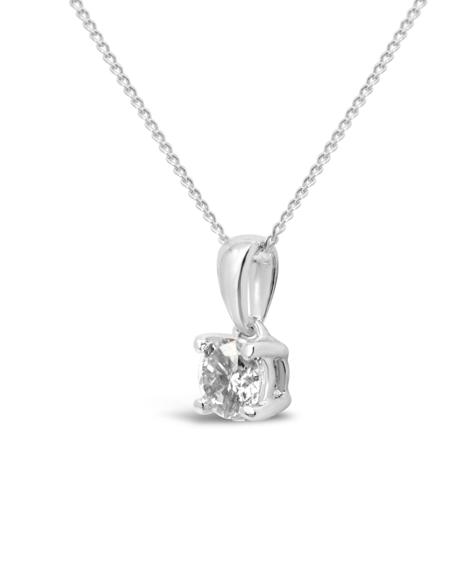 Diamond Necklace Pendant, 9ct White Gold RRP £499 Weight 0.24g, Diamond Weight 0.15ct, Colour I,