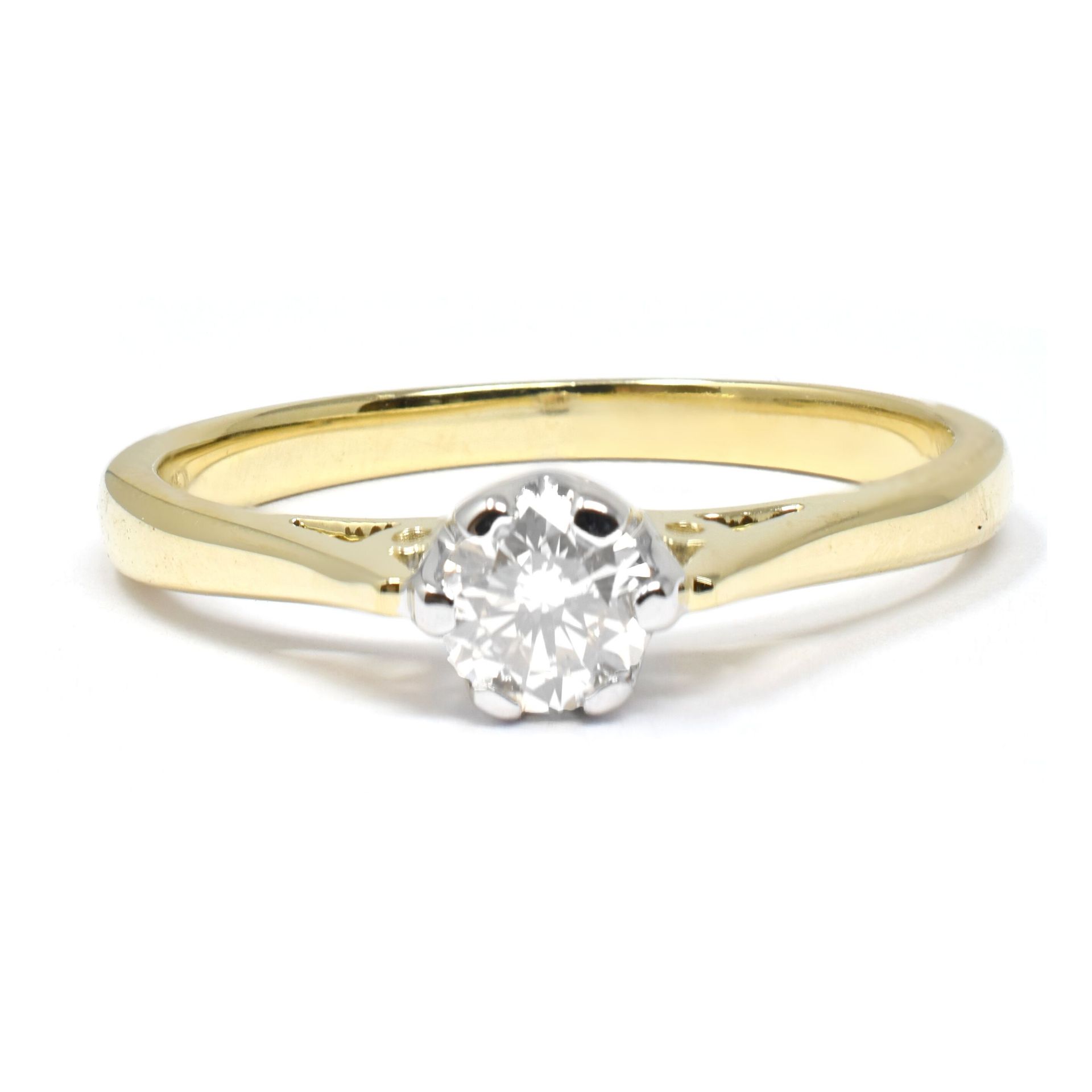 Diamond Engagement Ring, 9ct Yellow Gold RRP £999 Weight 2.21g, Diamond Weight 0.25ct, Colour I, - Image 2 of 2