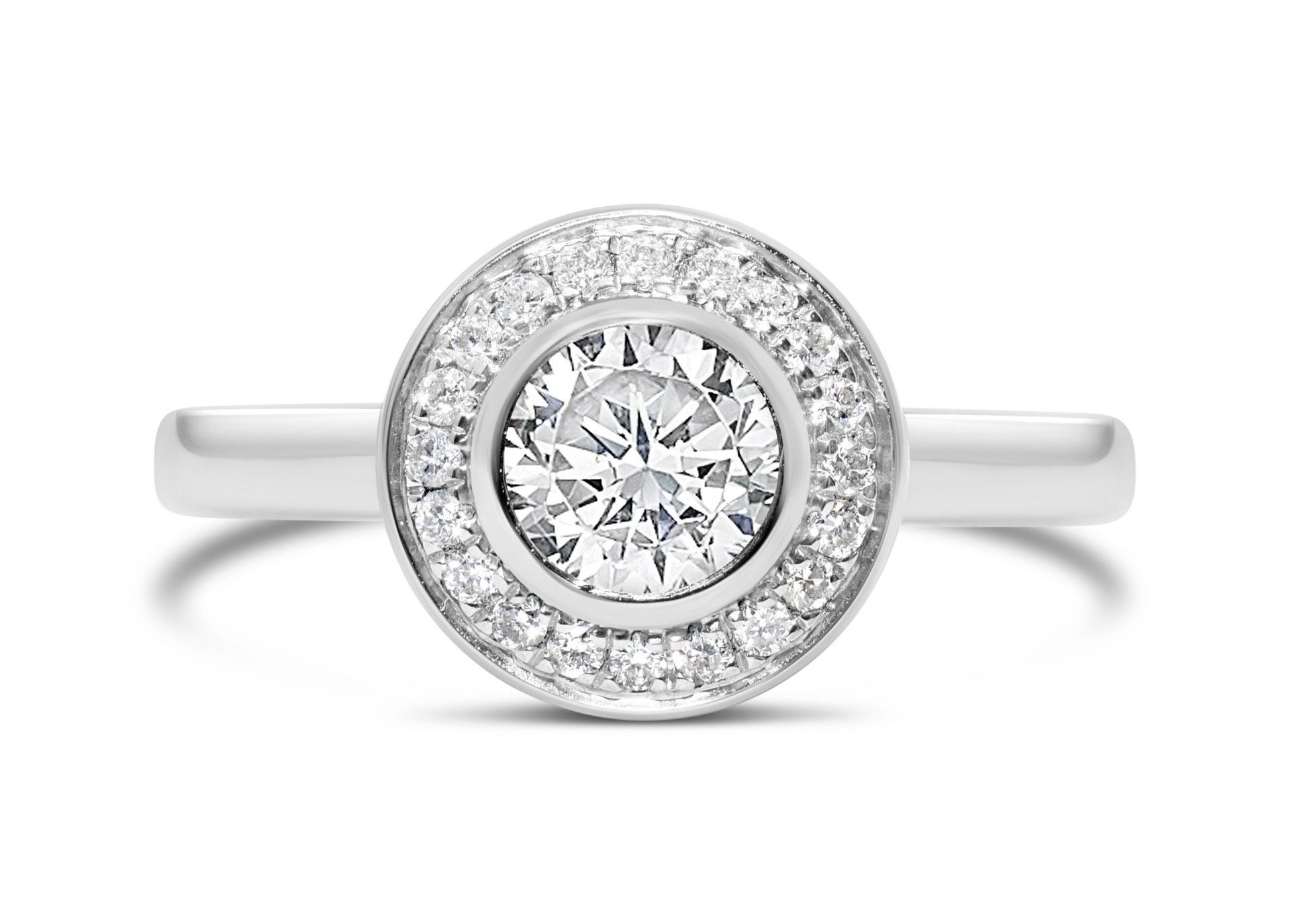 Round Brilliant Cut Diamond Ring, 18ct White Gold, RRP £6,499 Weight 3.85g, Diamond Weight 0.5ct,