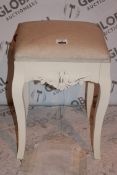 Lot to Contain 2 Cashmore Ivory Leg Beige Fabric Upholstered Mini Stools RRP £60 Combined (15031) (