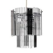 Lot to Contain 2 Boxed Pagazzi Glass Chrome Finish Ceiling Light Pendants Combine RRP £60 (12988) (