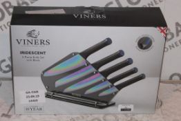 Boxed Iridescent 5 Piece Knife Block Set (14469) (Public Viewing and Appraisals Available)