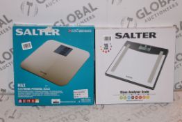 Lot to Contain 4 Boxed Assorted Salter Weighing Scales Combined RRP £120 (RET00463173)(