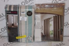 Lot to Contain 2 Assorted Items to Include a Pair of Riva Home Monetta 229 x 229cm Curtains and a