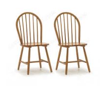 Boxed Pair of 2 Brand New Windsor Honey Dining Chairs RRP £120 (12831) (Public Viewing and