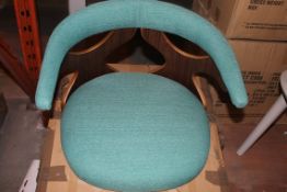 Lumee Source Duck Egg Blue and Walnut Laser Cut Bar Stool RRP £120 (15031) (Public Viewing and