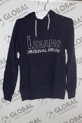 Box to Contain 16 Brand New IJeans Original Denim Navy Blue Hooded Jumpers Combined RRP £320