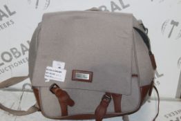 Silver Cross Wave Brown Leather Natural Fabric Nursery Changing Bag RRP £95 (RET00351936) (Public