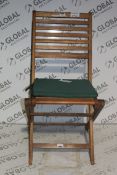 Wooden Folded Garden Dining Chairs (Public Viewing and Appraisals Available)