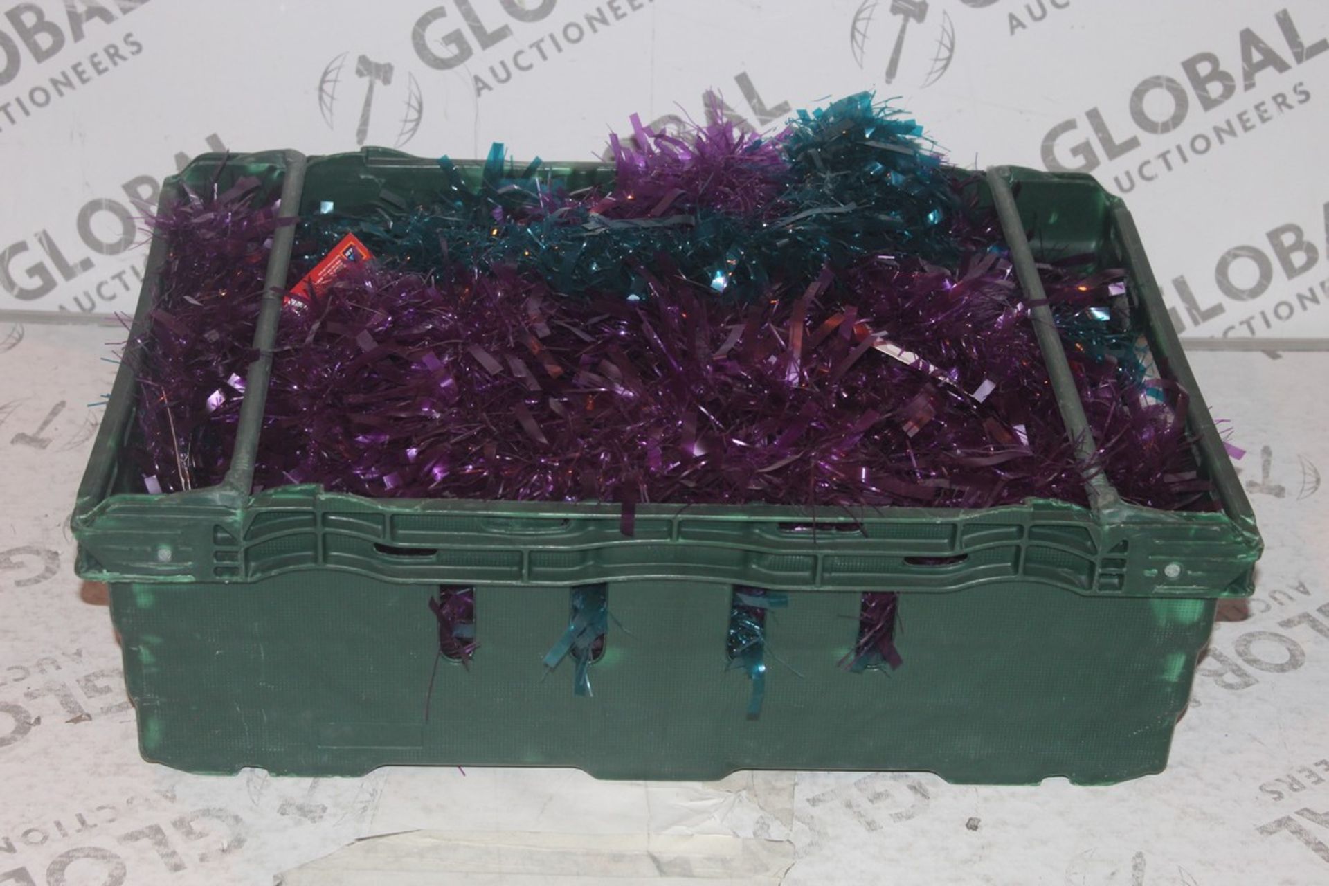 Lot to Contain 3 Boxes Each Containing a Large Amount of Festive Tinsel (Public Viewing and