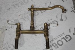 Boxed Aged Antique Brass Little Venice Bridge Mixer Tap RRP £127 (13660) (Public Viewing and