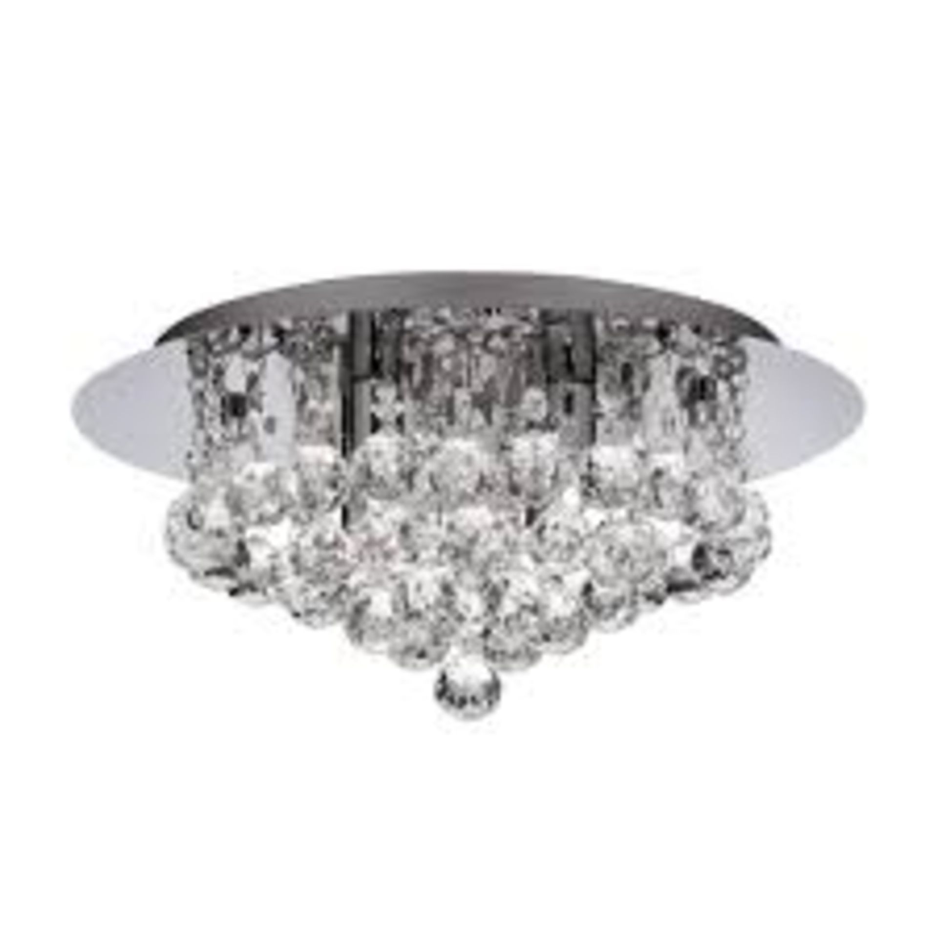 Boxed Searchlight Hannah Chrome Finish Crystal Ball Flush Ceiling Light RRP £120 (15155) (Public