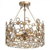 Boxed Regen Bogen Gold And Acrylic Glass Designer Ceiling Light RRP £345 (14970) (Public Viewing and