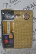 Bagged Brand New Pair of 46 x 90Inch Enhanced Living Miami Ochre Eyelet Headed Curtains RRP £55 (