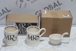 Boxed Assorted Mr And Mrs By Emma Bridgewater Mug Sets And Swan Measuring Jugs RRP £35-40 (