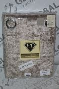 Bagged Brand New Pairs Of 66x72 Inch ED Mink Beige Crushed Velvet Luxury Eyelet Headed Curtains